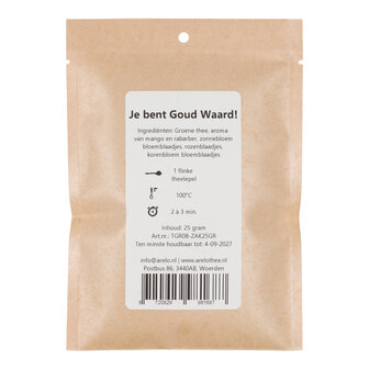 Zakje Je bent Goud Waard! thee