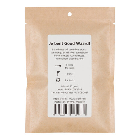 Zakje Je bent Goud Waard! thee